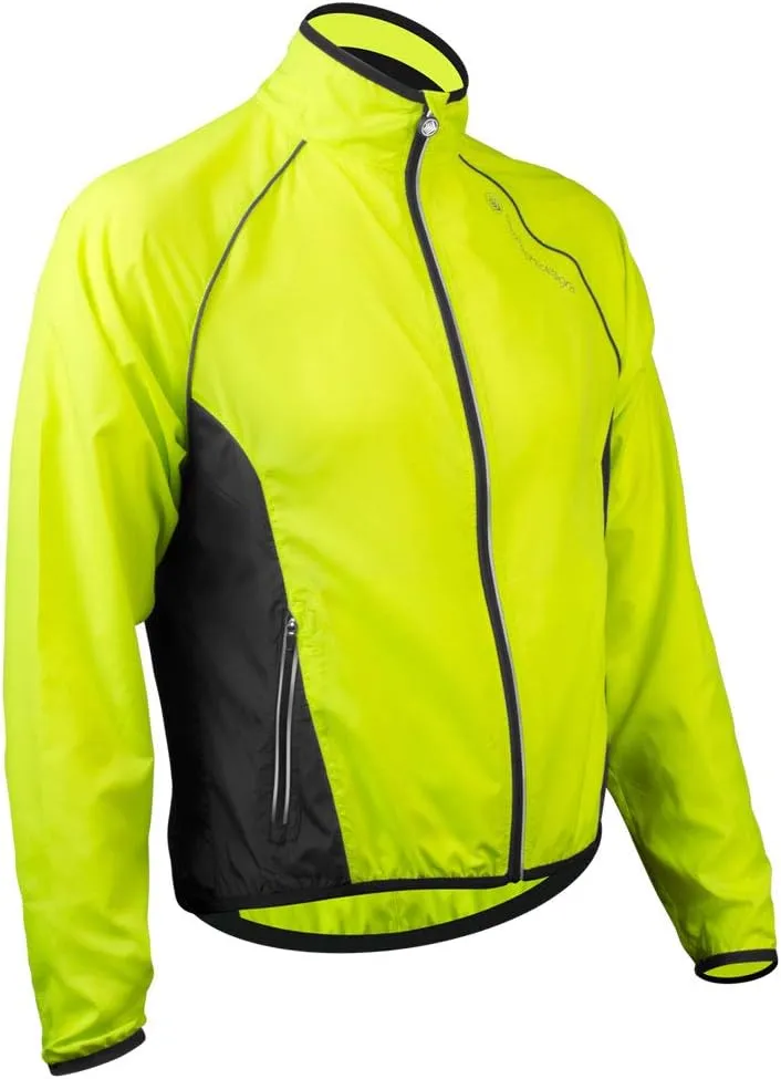 | Men's Packable Windproof Jacket | High Visibility Safety Yellow Windbreaker