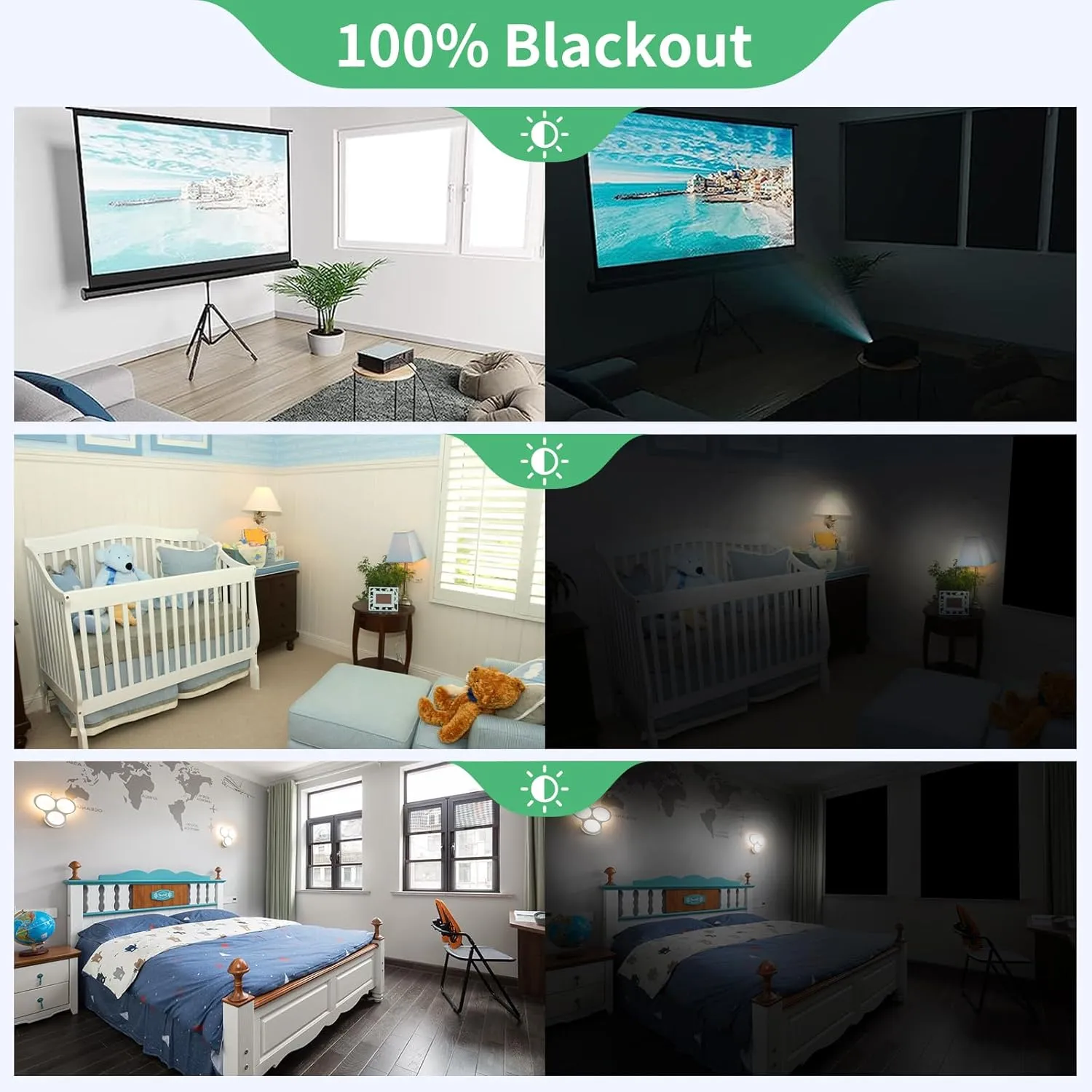 100% Blackout Blind Curtains Window Cover [157" x 59" XXL] [DIY Cut to Any Size or Shape] [Hook & Loop Tabs][ Portable Bags for Travel] [Light & UV Blocking ] for House,Nursery,Apartment