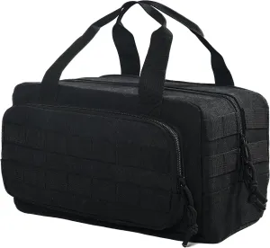 12-inches Small Tool Bag,Range Bag,Canvas Mechanic Tool Bag,Utility Bag.Heavy duty canvas and nylon webbing.Scratch Resistant and Wear-resistant.12" X 7" X 7". (black)
