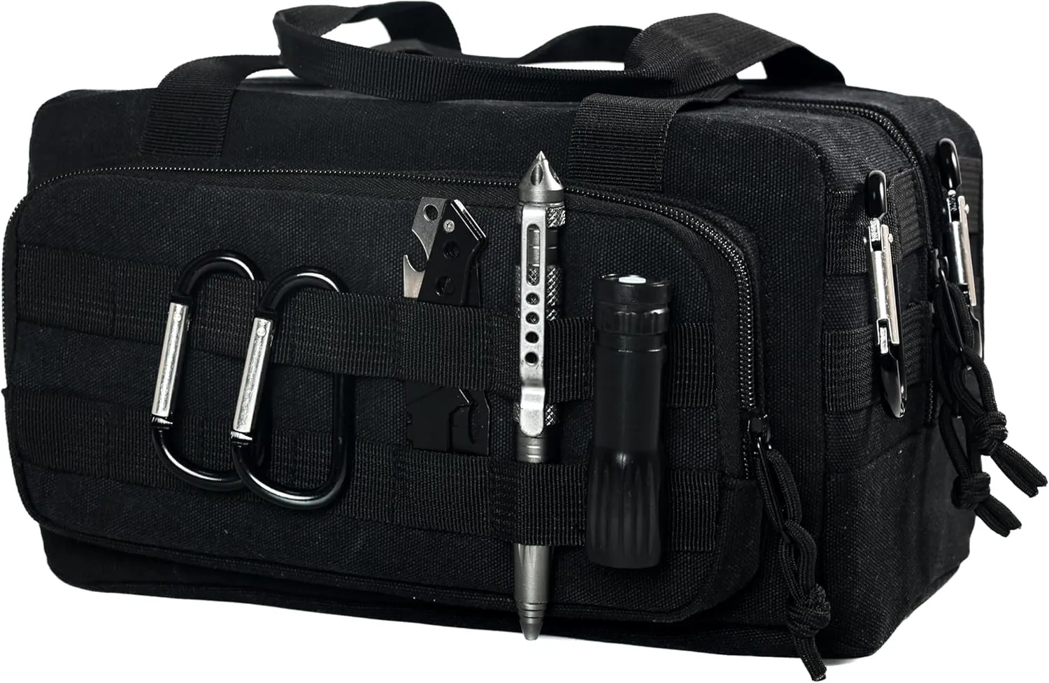 12-inches Small Tool Bag,Range Bag,Canvas Mechanic Tool Bag,Utility Bag.Heavy duty canvas and nylon webbing.Scratch Resistant and Wear-resistant.12" X 7" X 7". (black)