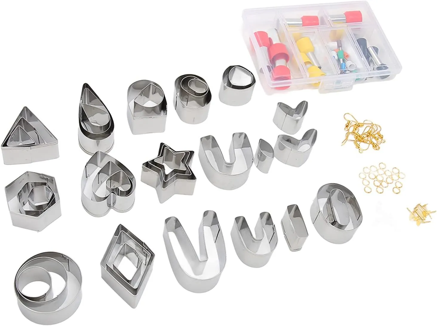 126pcs Cutters Set 36 Shapes Stainl Steel Clay Cutters with 40 Circle S 50 Earrings Accessories SetStainl Steel Clay CuttersClaypplication to Making