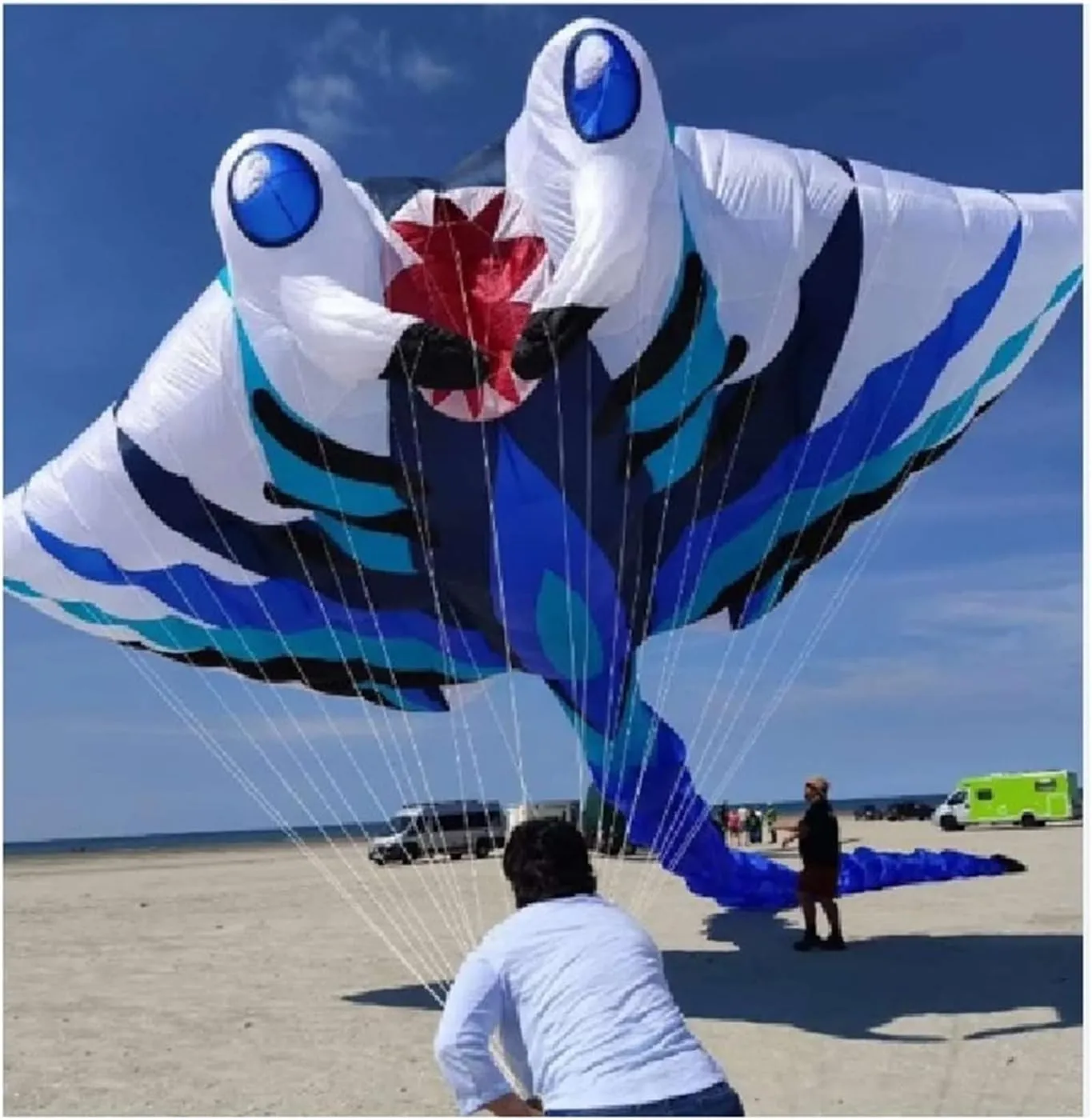 15M 3D Kite, Fish Kite, Squid Kite, Wind Sock 3D Ripstop Soft Kites for Adults Easy to Fly Cometas para Adultos Windsock (Color : 15m)