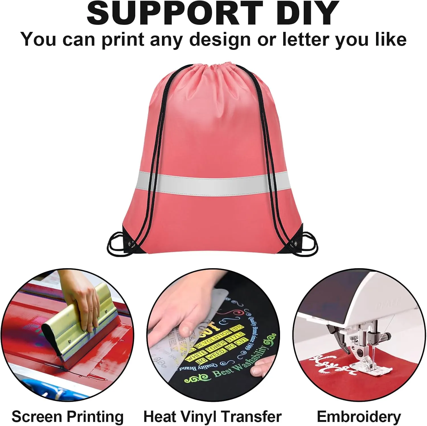 16Pcs Drawstring Bags Bulk Cinch Bag, Polyester String Bag Drawstring Backpack for Trip Party Camping Sports Gym Yoga（Soft Reflect）