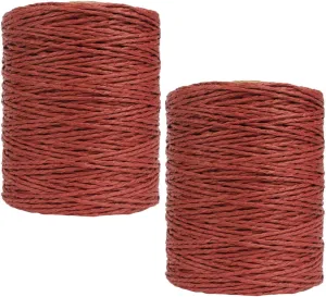 2 Pack of Natural Cotton Line Rayon Raffia Yarn Cotton Raffia Rope for Summer Sun Straw Hat Beach Bag DIY Hand Knitting Handbag 560-600 Meters/612-656 Yards