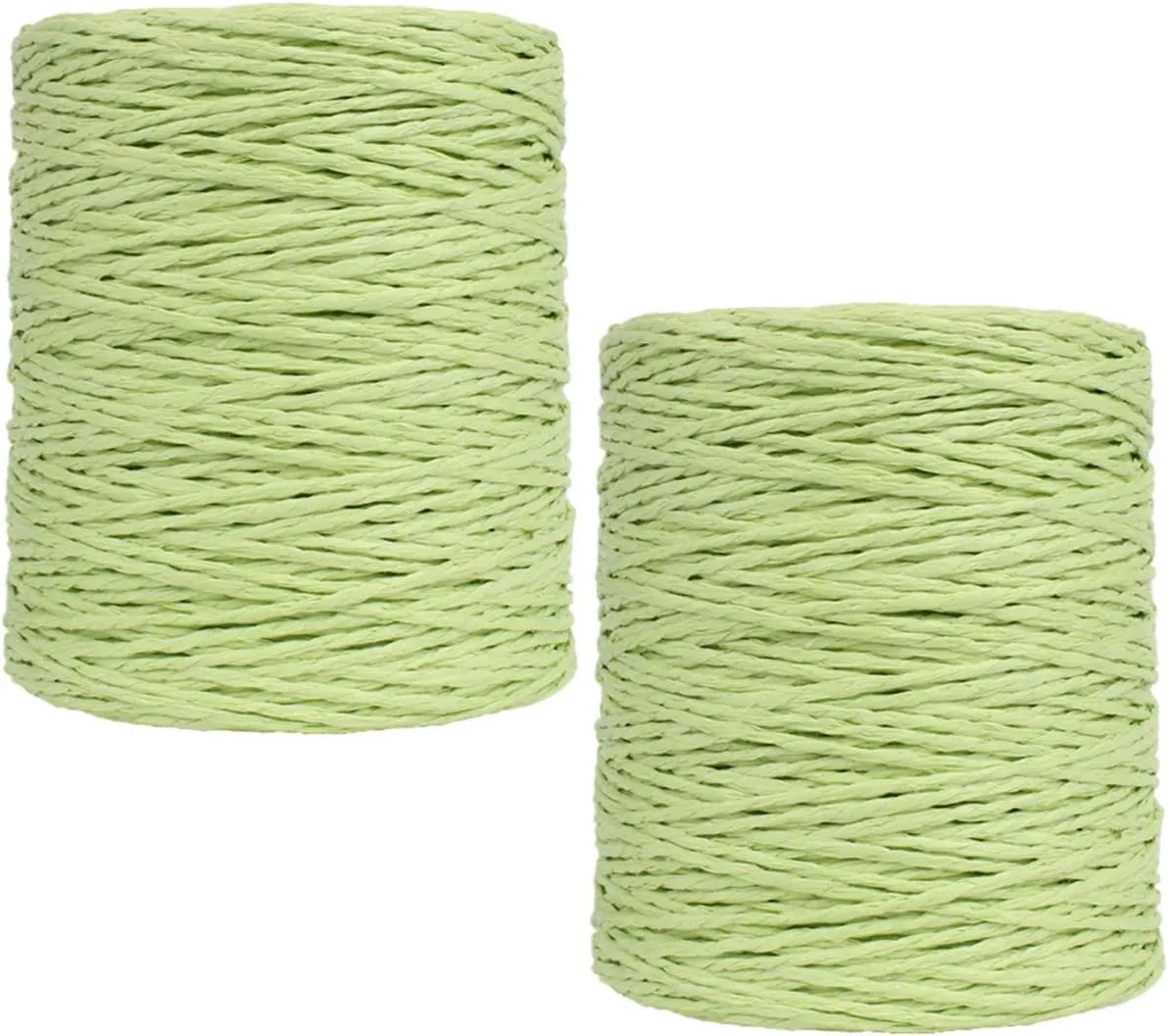 2 Pack of Natural Cotton Line Rayon Raffia Yarn Cotton Raffia Rope for Summer Sun Straw Hat Beach Bag DIY Hand Knitting Handbag 560-600 Meters/612-656 Yards