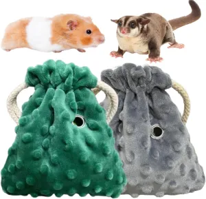 2 Pack Sugar Glider Bonding Pouch - Soft Sleeping Pouch with Breathable Vent & Drawstring Portable Travel Bag Small Animal Carrier for Sugar Glider Squirrel Hamster Rats Hedgehog Bird Parrot (2 Pack)
