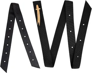 2 Piece Black Nylon Cinch Strap and Off Billet Saddle Set Double Ply