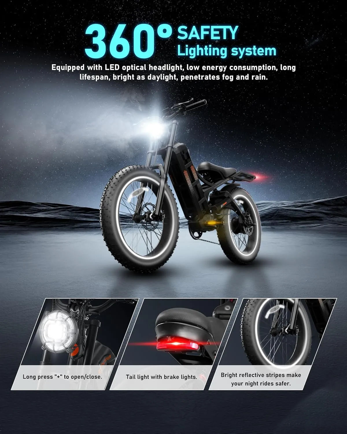 2025 Launch Romeo Pro 3/Pro 2 5000W/4000W 50Mph/46Mph Dual Motor Electric Bike for Adults 60V/52V/48V 80Ah/70Ah/60Ah 200 Miles Long Range Ebike 26 * 4.0" Fat Tire Electric Mountain Bike