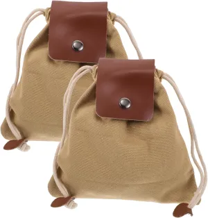 2pcs Canvas Fruit Picking Bag Foraging Kit Collapsible Saddle Hunting Dump Pouch Camping Storage Bag Outdoor Rock Hounding Equipment