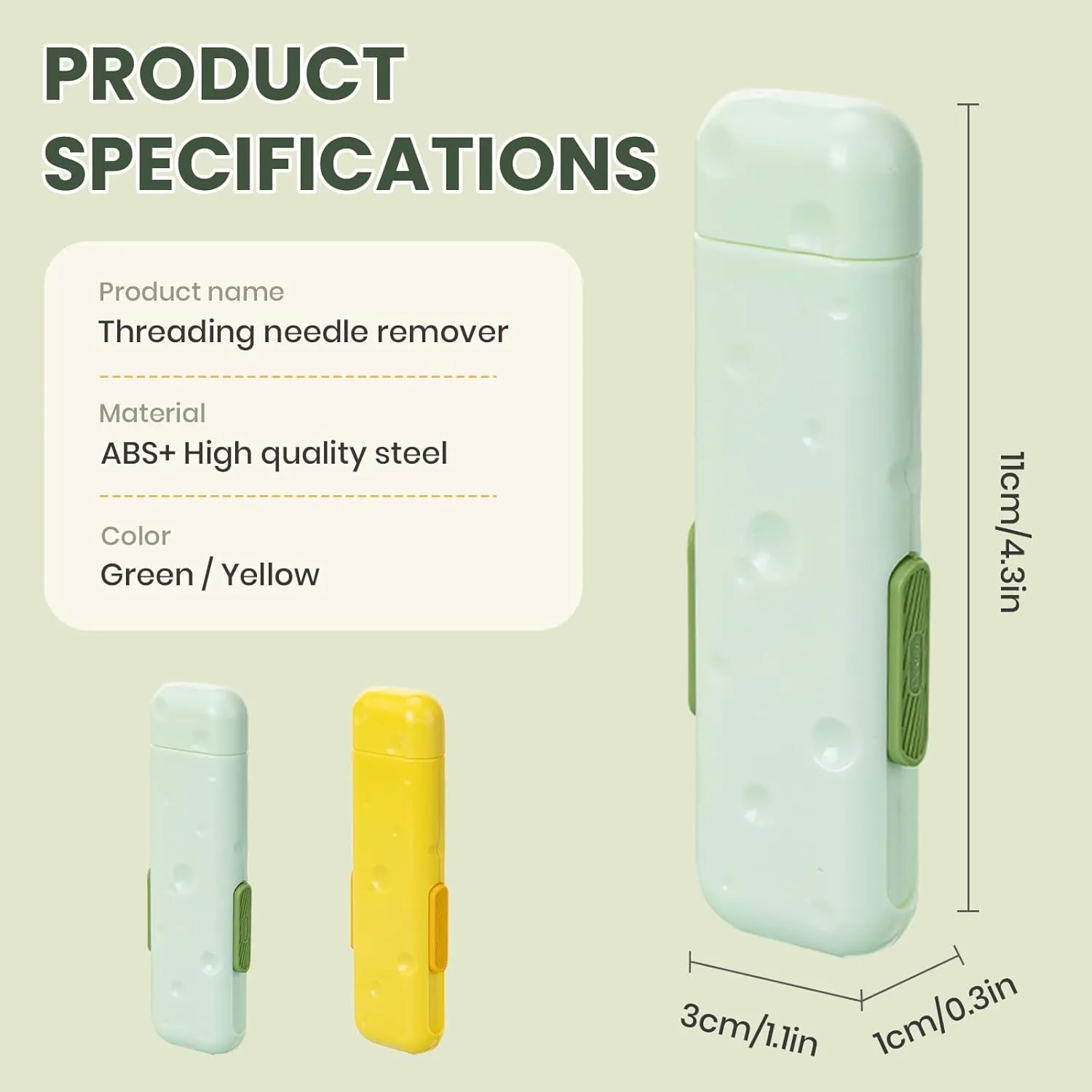 3 in 1 Needle Threaders Seam Ripper, Automatic Stretchable Seam Rippers for Sewing, Threader Openers Quick Sewing Set Tool with Magnetic Needle Storage Case for Hand Embroidery Sewing (Green*2)