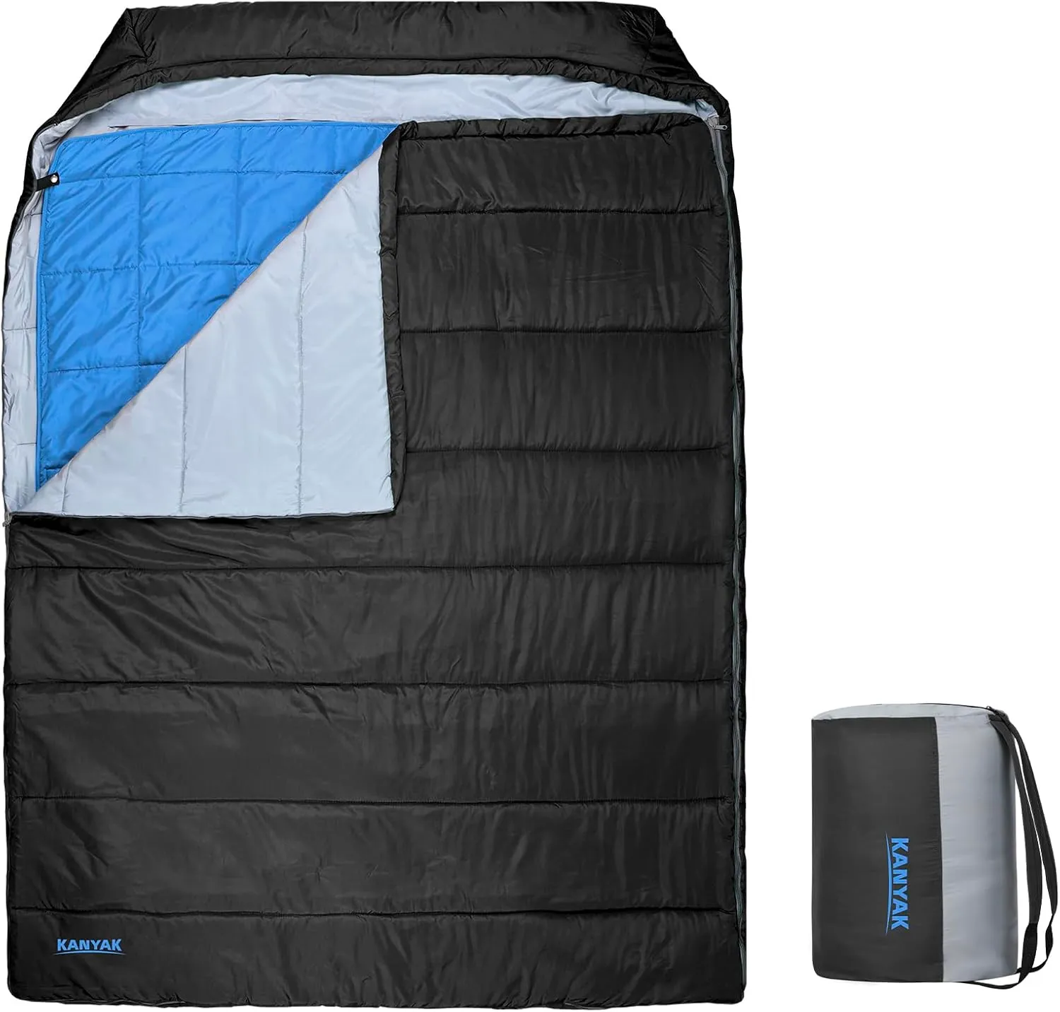 3 in 1 Use Double Sleeping Bag, Queen Size, Waterproof Sleeping Bags for Camping, Backpacking or Hiking, All Season 2 Person Sleeping Bag for Adults or Teens…