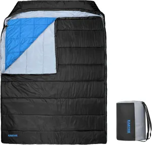 3 in 1 Use Double Sleeping Bag, Queen Size, Waterproof Sleeping Bags for Camping, Backpacking or Hiking, All Season 2 Person Sleeping Bag for Adults or Teens…