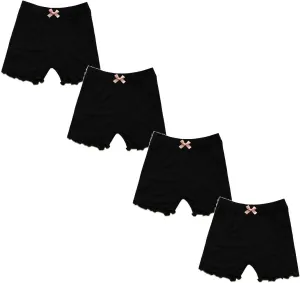 4 Pack Girls Leggings Solid Color Sweat Pants Soft Stretchy Breathable for Summer Baby Girls Ruffle Casual Shorts