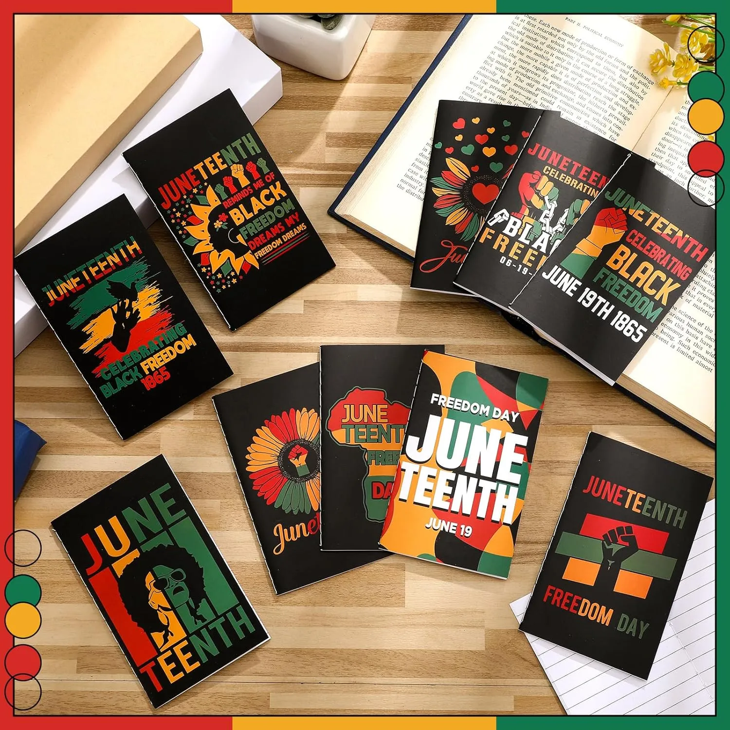 50 Pcs Juneteenth Notebook Black Freedom Journals Bulk Juneteenth Gift Party Supplies Pocket Inspirational Notepad Gifts for Women Men