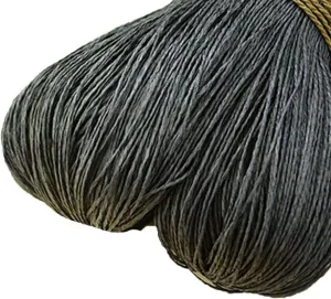 500g Hand Crocheted Raffia Straw Yarn Knitting Materials - Black Beach Bag & Summer Sun Hat Yarn