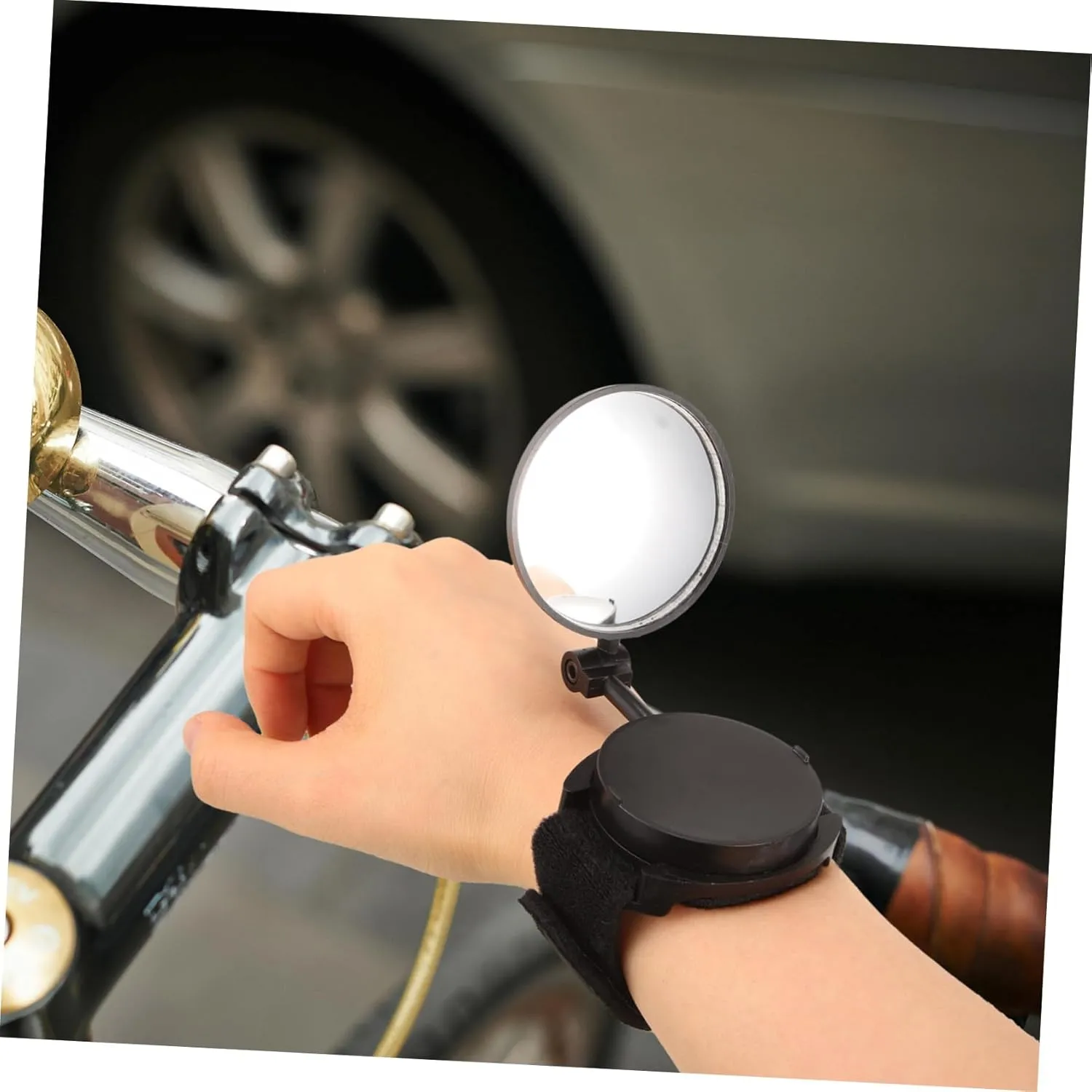 5pcs Wristband Rear View Mirror Rotatable Cycling Accessory for Enhanced Safety Lightweight Reflective Design for Nighttime Visibility Fit for Outdoor Riding