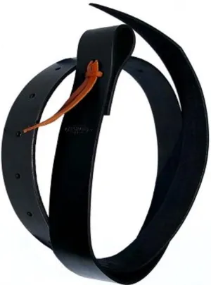 6 Foot Black Latigo Leather Saddle Cinch Tie Strap