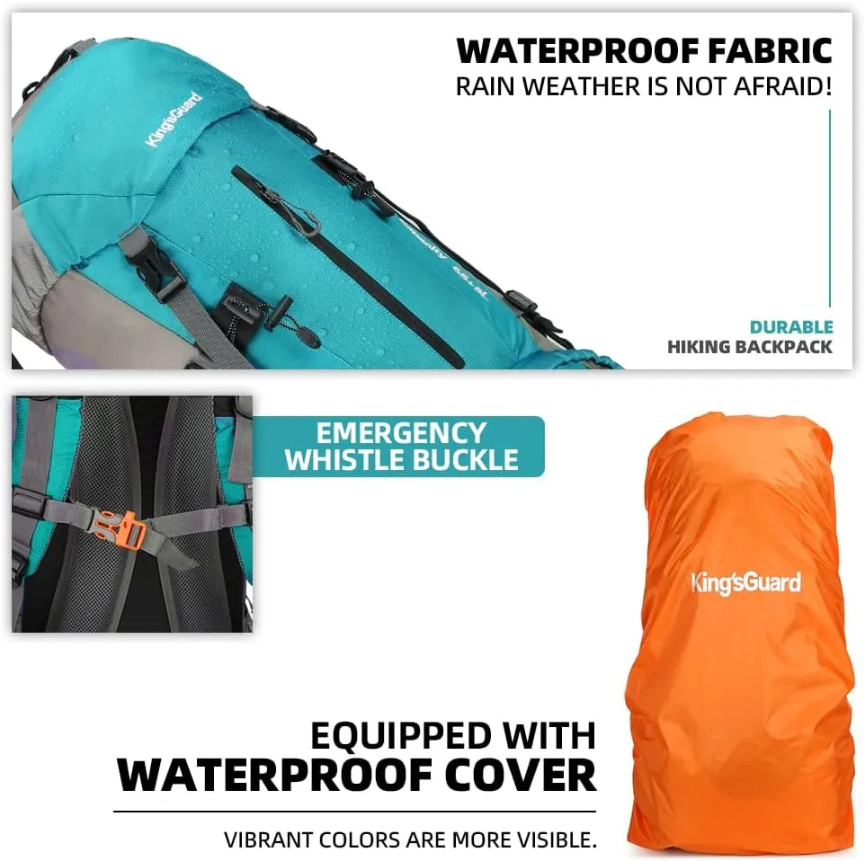 70L Camping Hiking Backpack with Rain Cover Waterproof Backpacking Backpack for Hiking Treeking Climbing Outdoor