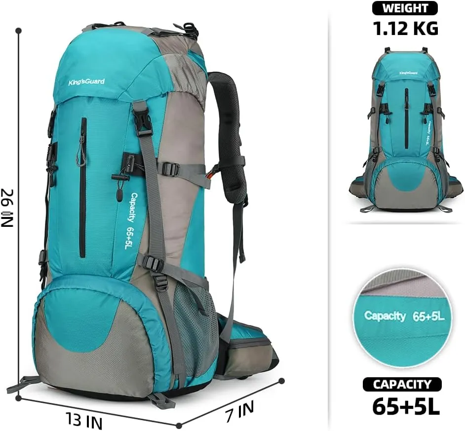 70L Camping Hiking Backpack with Rain Cover Waterproof Backpacking Backpack for Hiking Treeking Climbing Outdoor