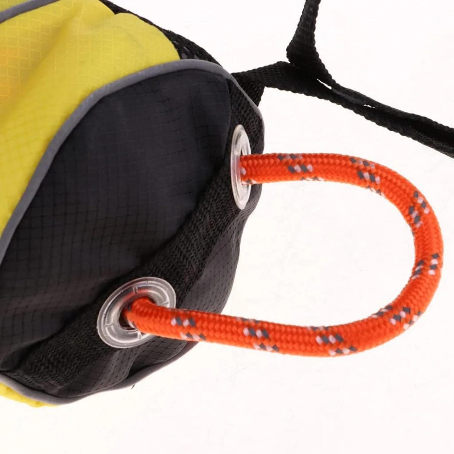 8mm Water Rescue Rope Bag Throw Line Bag Water Rescue Equipment Throw Rope Bag Rescue Throw Bag with Rope Kayak Throw Bag for Boating, Kayaking, Rafting (Yellow C-Reflective Rope, 16m)