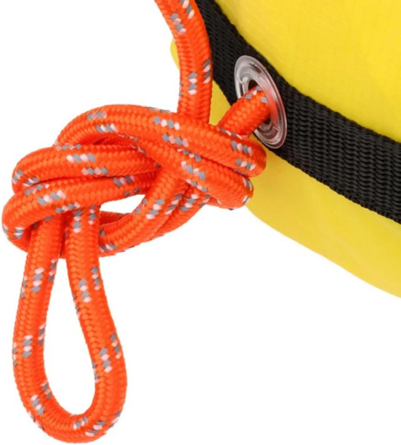 8mm Water Rescue Rope Bag Throw Line Bag Water Rescue Equipment Throw Rope Bag Rescue Throw Bag with Rope Kayak Throw Bag for Boating, Kayaking, Rafting (Yellow C-Reflective Rope, 16m)