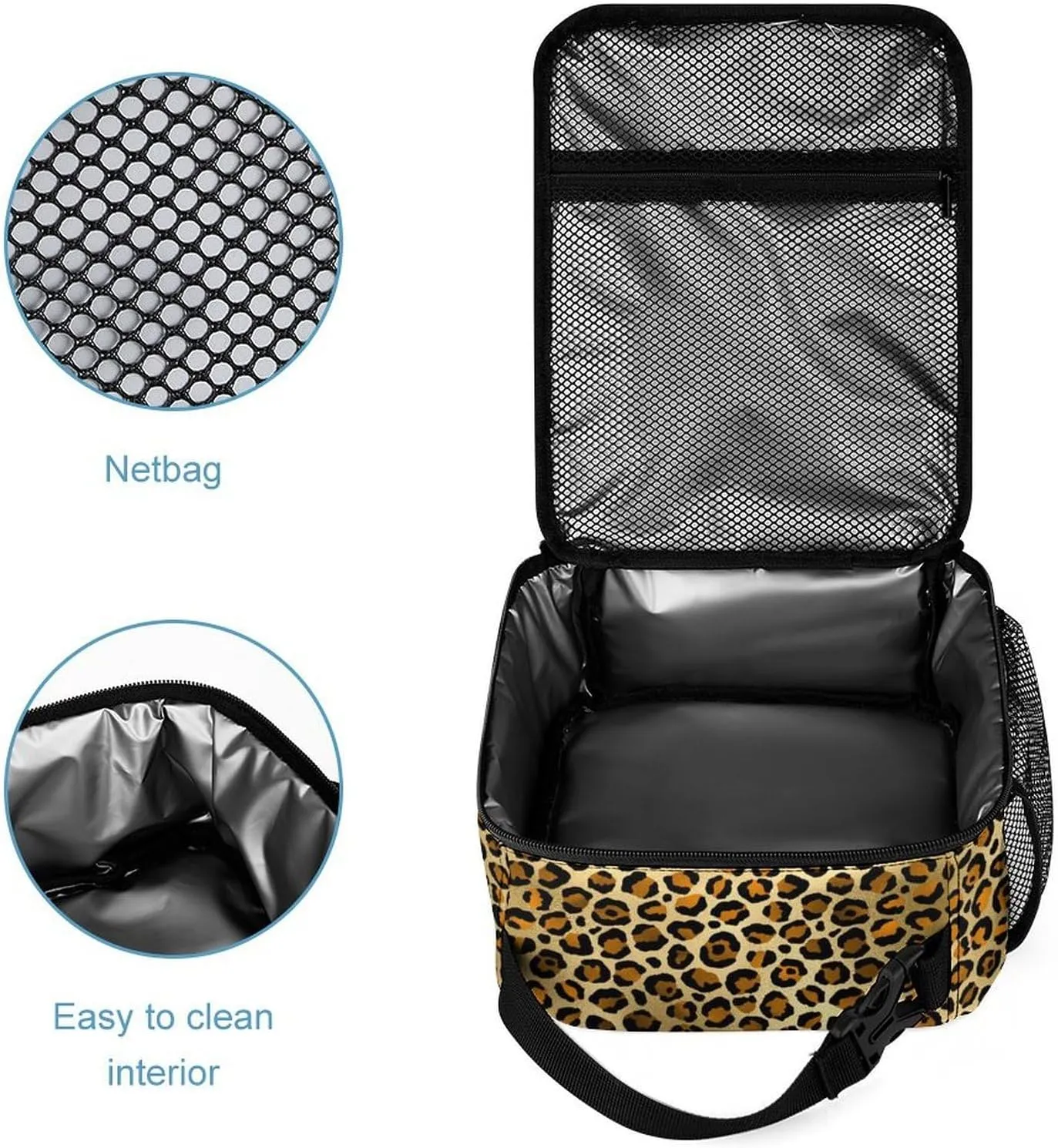 Add Your Name On Gold Black Leopard Print School Backpack for Kids Boys Girls Gifts Custom School Bag Set with Lunch Box Pencil Case