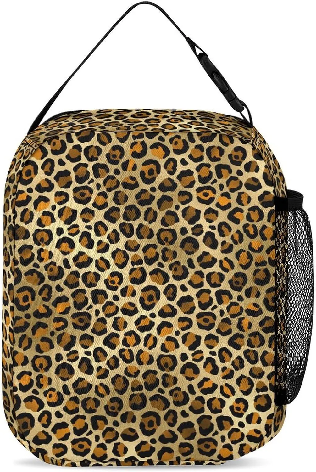 Add Your Name On Gold Black Leopard Print School Backpack for Kids Boys Girls Gifts Custom School Bag Set with Lunch Box Pencil Case