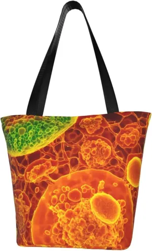 adherent eukaryotic cells seen through a microscop Print Multifunctional Tote Daypacks for Women Work Travel Shopping Handbags Shoulder Bag