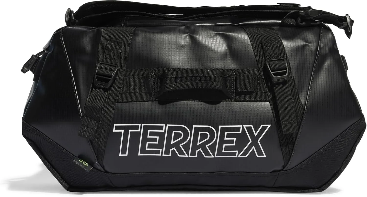 adidas Terrex Rain.RDY Expedition Small Duffel Bag, Black/Black/White