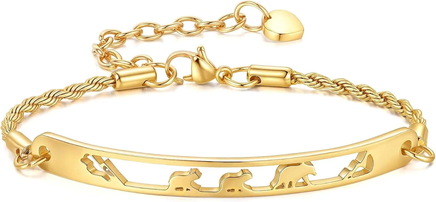 Adjustable Mama Bear Bracelet, Mother Day Gift Bracelet for Mom