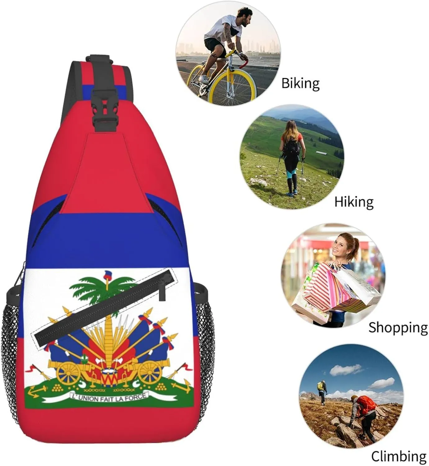 African Print Sling Bag Casual Chest Bags Adjustable Crossbody Bag Shoulder Backpack For Travel Hiking