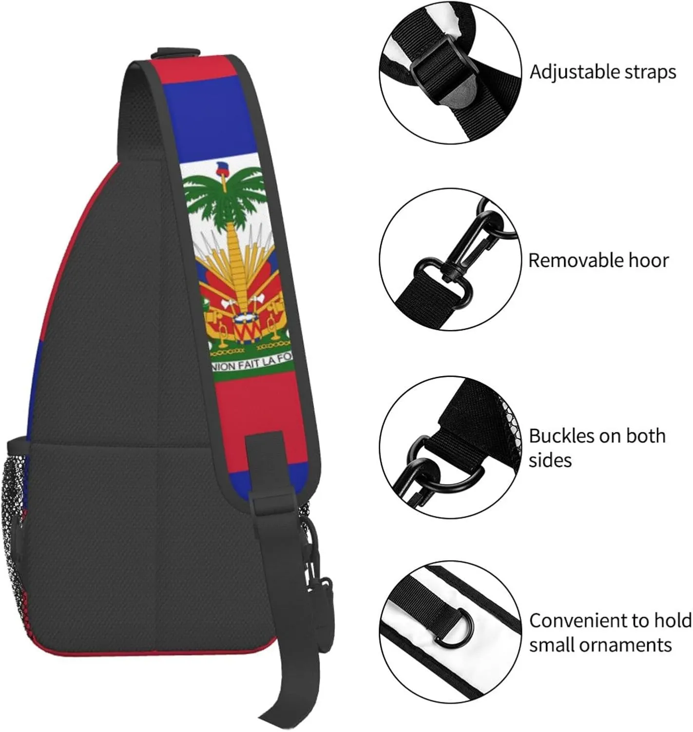 African Print Sling Bag Casual Chest Bags Adjustable Crossbody Bag Shoulder Backpack For Travel Hiking