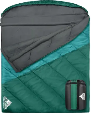 AGEMORE Sleeping Bag for Adults, Double and Single Size, Lightweight Portable Camping Sleeping Bag with Draft Tubes, Fit for Warm & Cold Weather Camping Hiking Backpacking Or Traveling