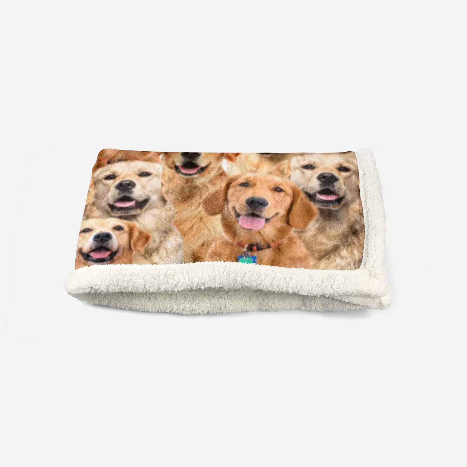 AILONEN Dog Blanket for Kids Adults, Animal Cute Puppy Plush Blanket, Double Sided Fabric Lamb Wool Flannel Sherpa Throw Blanket(Golden Retriever,Queen, 70 x 55 Inches)