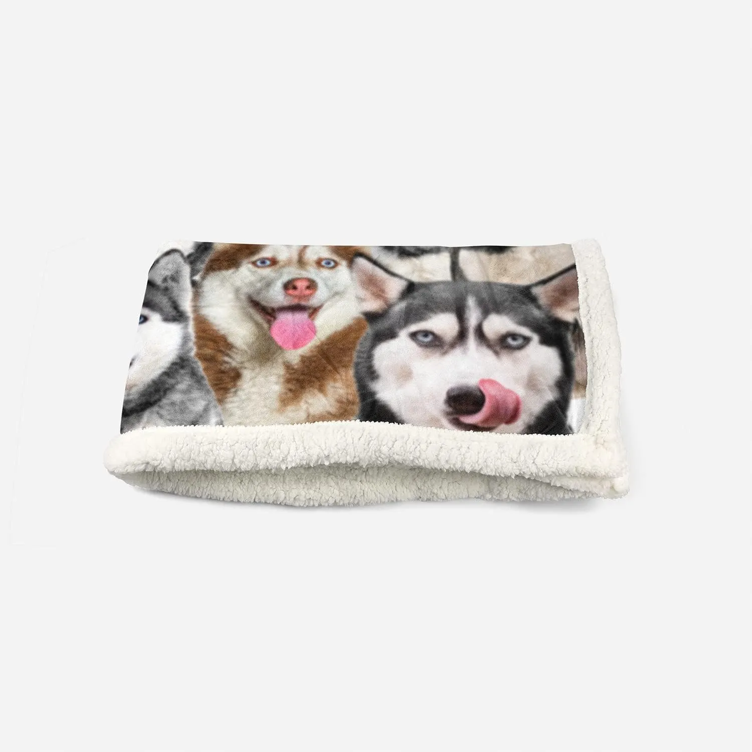 AILONEN Husky Dog Blanket for Kids Adults, Animal Pattern Gift Lovers,Double Sided Sherpa Throw Print Flannel Fleece (70 x 55 inches) Dog27