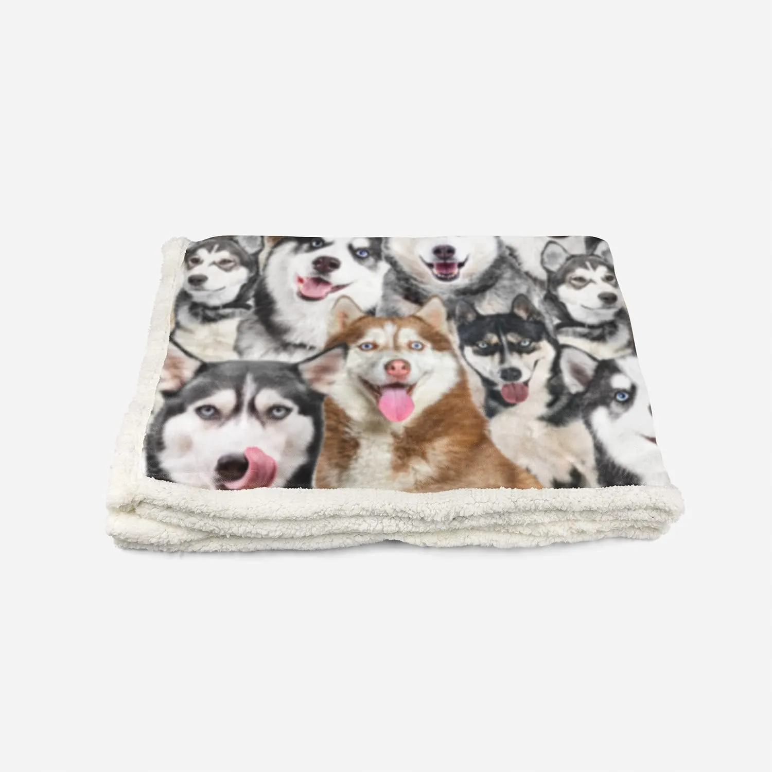 AILONEN Husky Dog Blanket for Kids Adults, Animal Pattern Gift Lovers,Double Sided Sherpa Throw Print Flannel Fleece (70 x 55 inches) Dog27