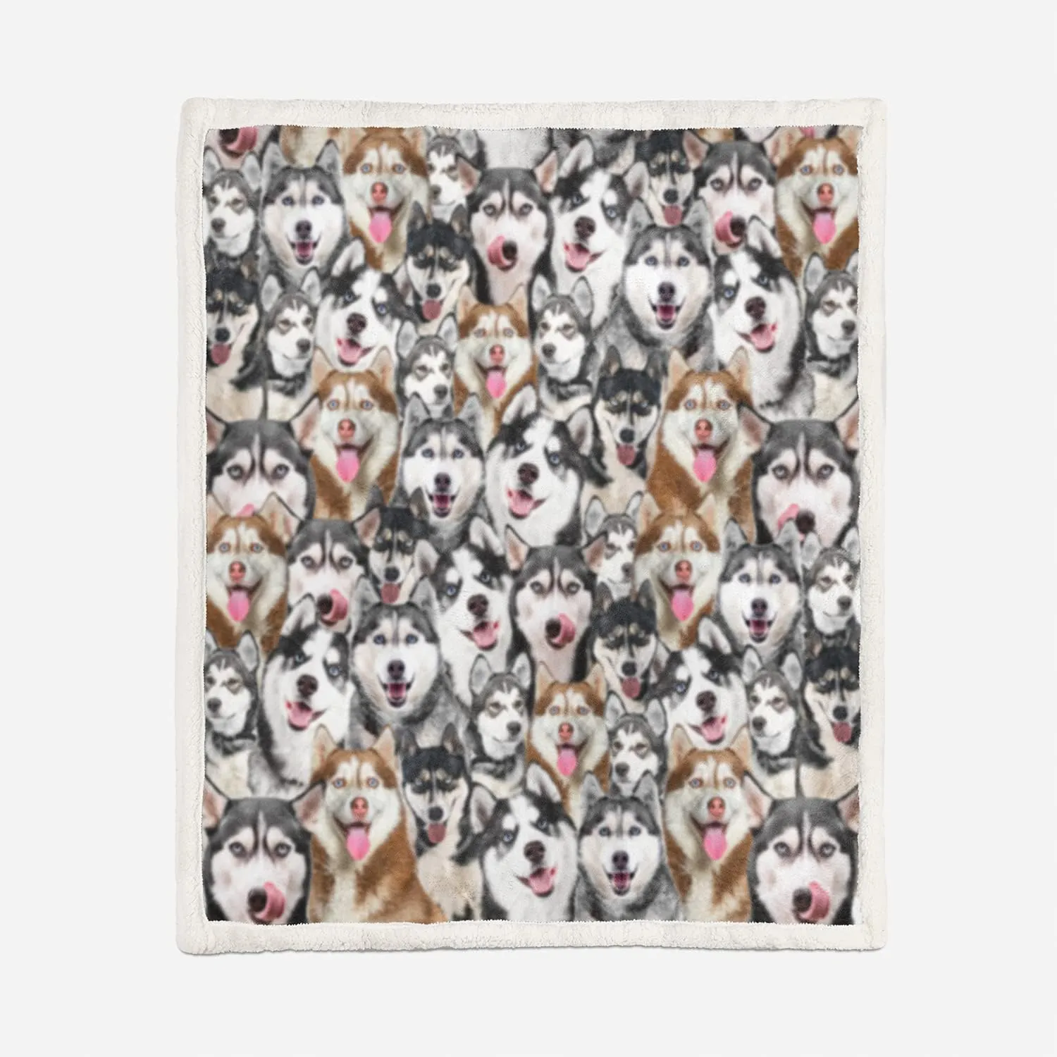 AILONEN Husky Dog Blanket for Kids Adults, Animal Pattern Gift Lovers,Double Sided Sherpa Throw Print Flannel Fleece (70 x 55 inches) Dog27
