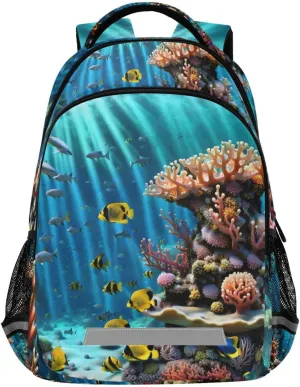 AIXIWAWA Seafloor Backpack for Travel Hiking, Unisex Laptop Backpack Daypacks with Padded Straps and Back 11.6×4.9×16.7 IN