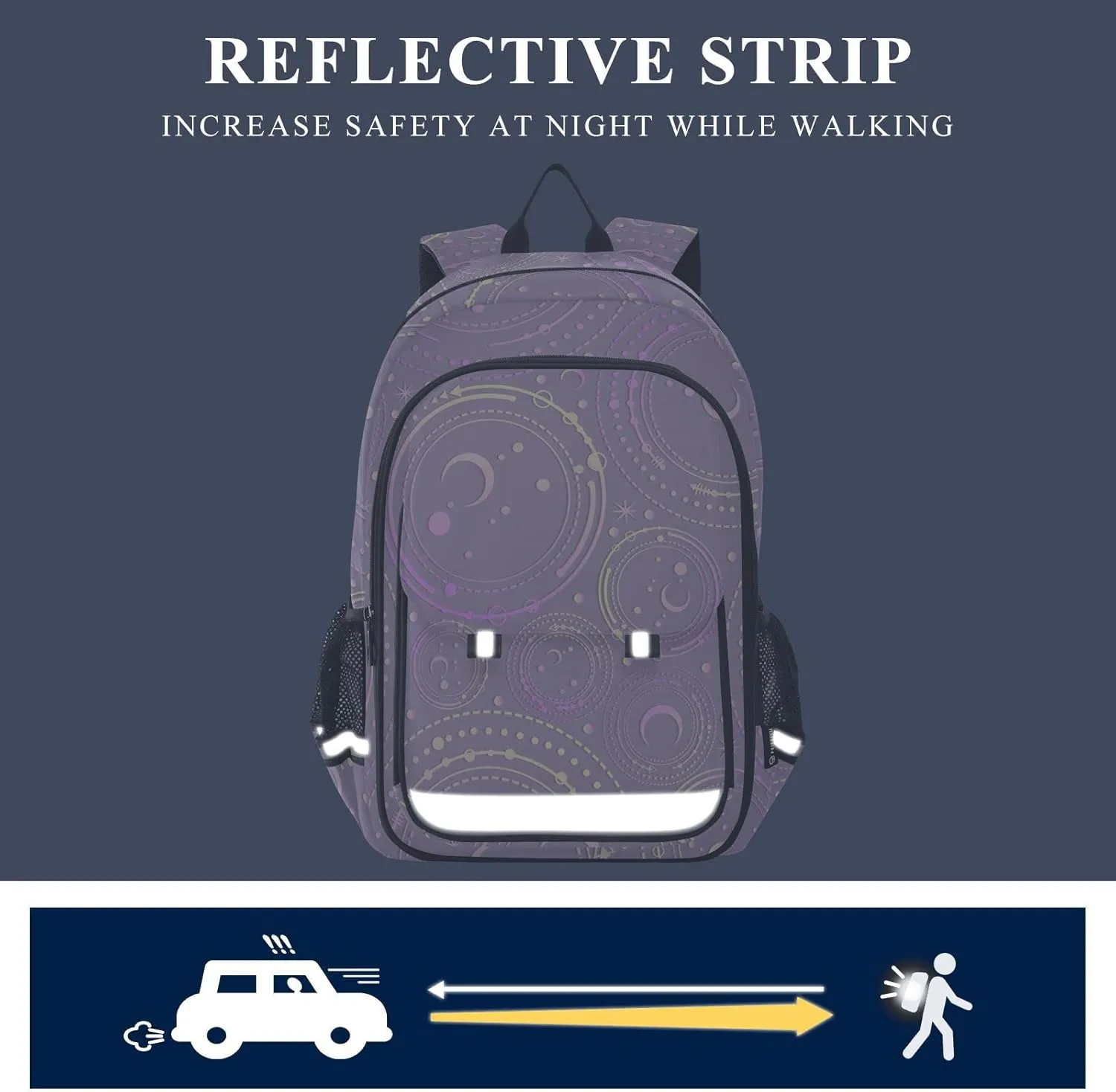 ALAZA Astronomical Geometry Moon Stars Casual Daypacks Outdoor Backpack