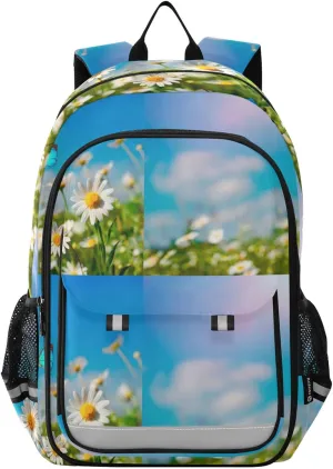 ALAZA Chamomiles Butterfly Casual Daypacks Outdoor Backpack