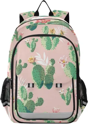 ALAZA Cute Prickly Pear Cactus Casual Daypacks Bookbag Bag