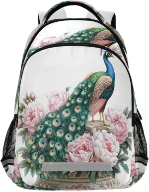 ALAZA Peacock13 Backpacks Travel Laptop Daypack School Book Bag for Men Women Teens Kids