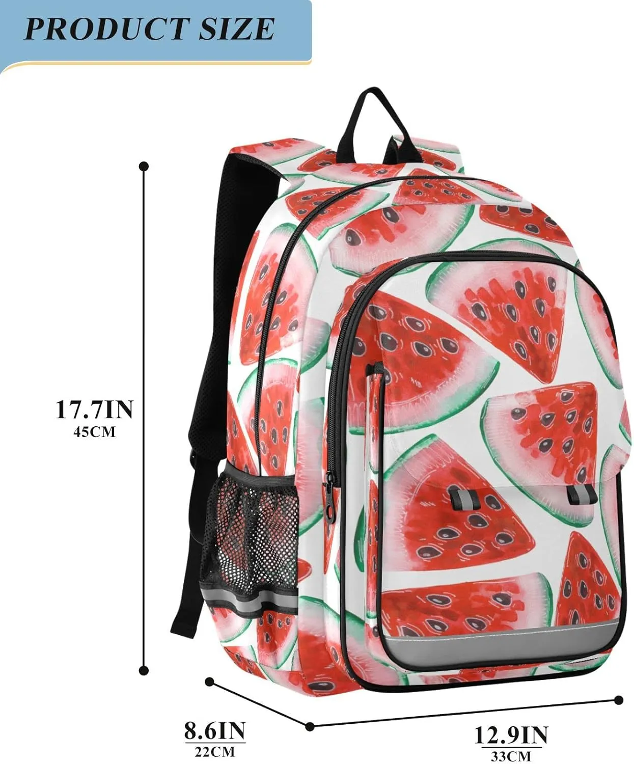 ALAZA Red Tasty Watermelons Slices Casual Daypacks Bookbag Bag
