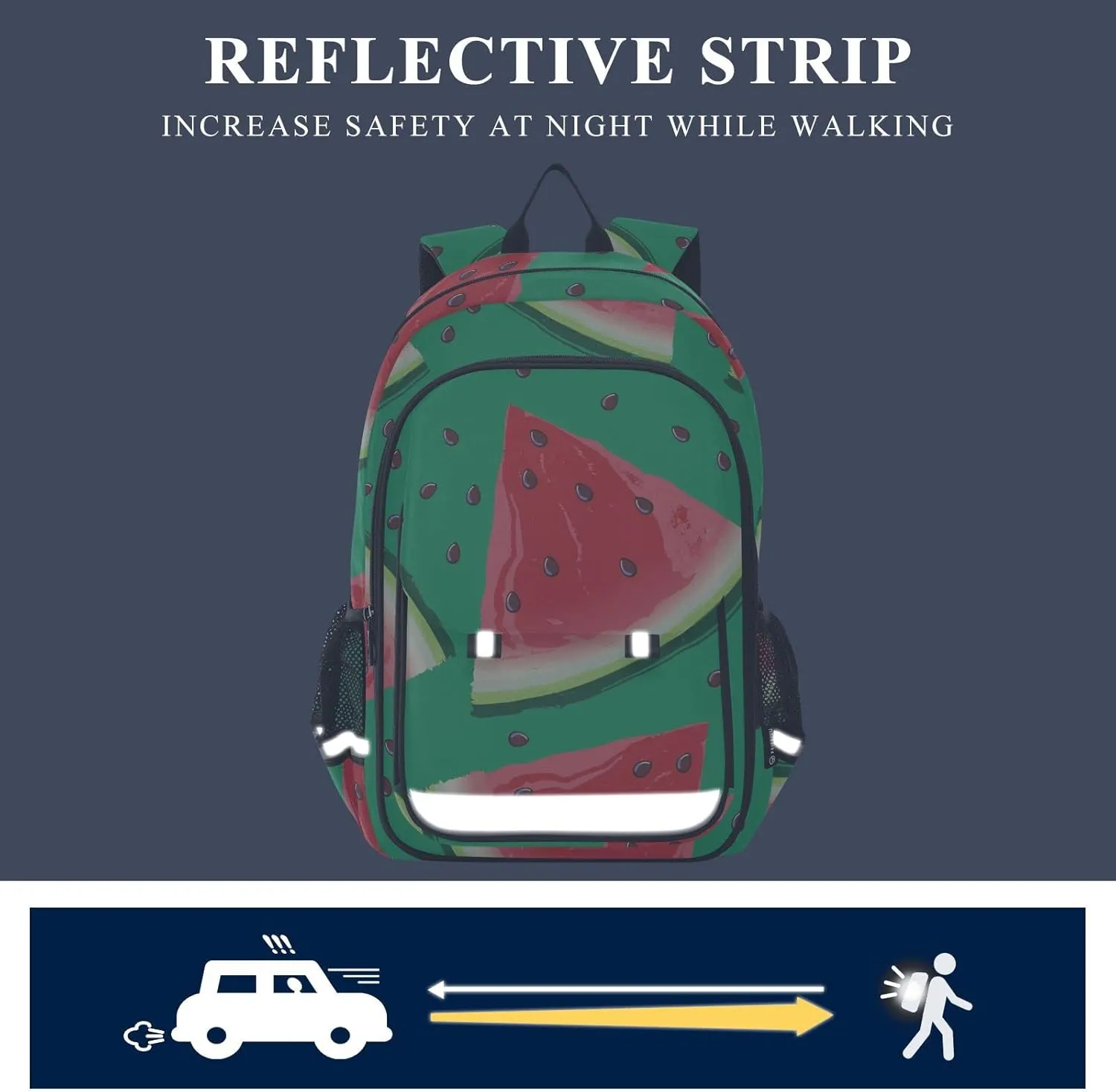ALAZA Red Watermelon Slices with Seeds Casual Backpack Bag Travel Knapsack Bags