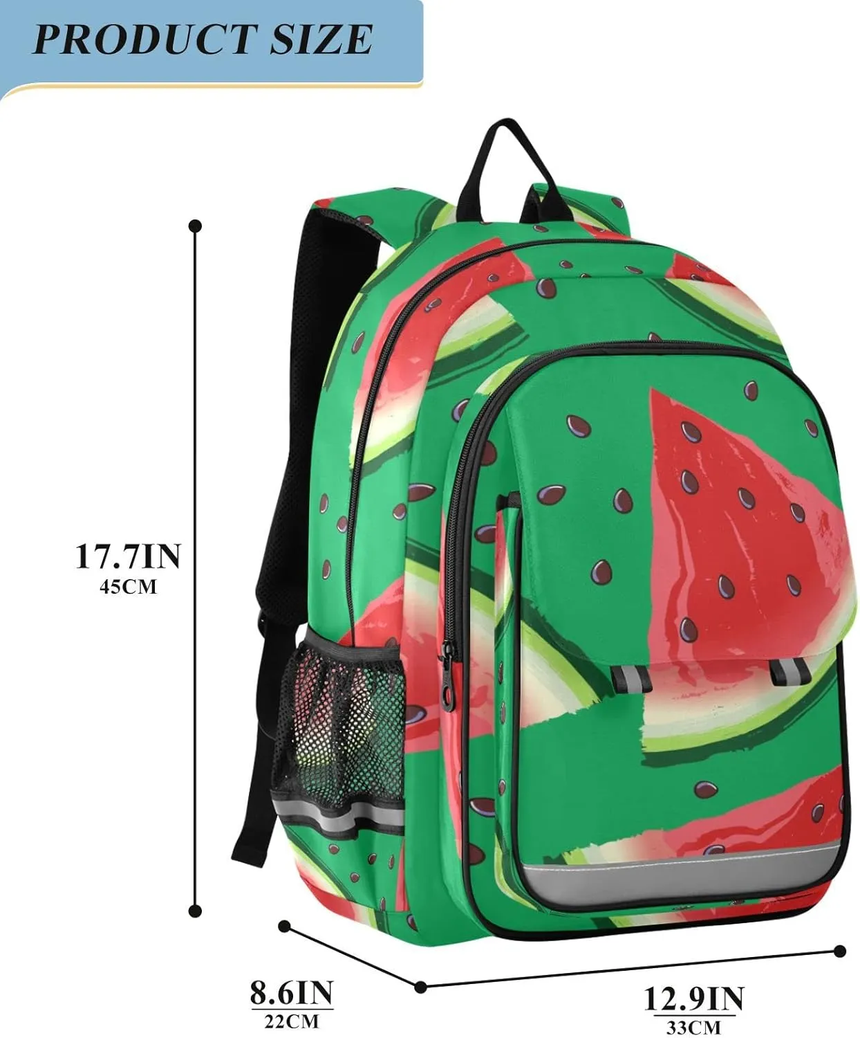 ALAZA Red Watermelon Slices with Seeds Casual Backpack Bag Travel Knapsack Bags