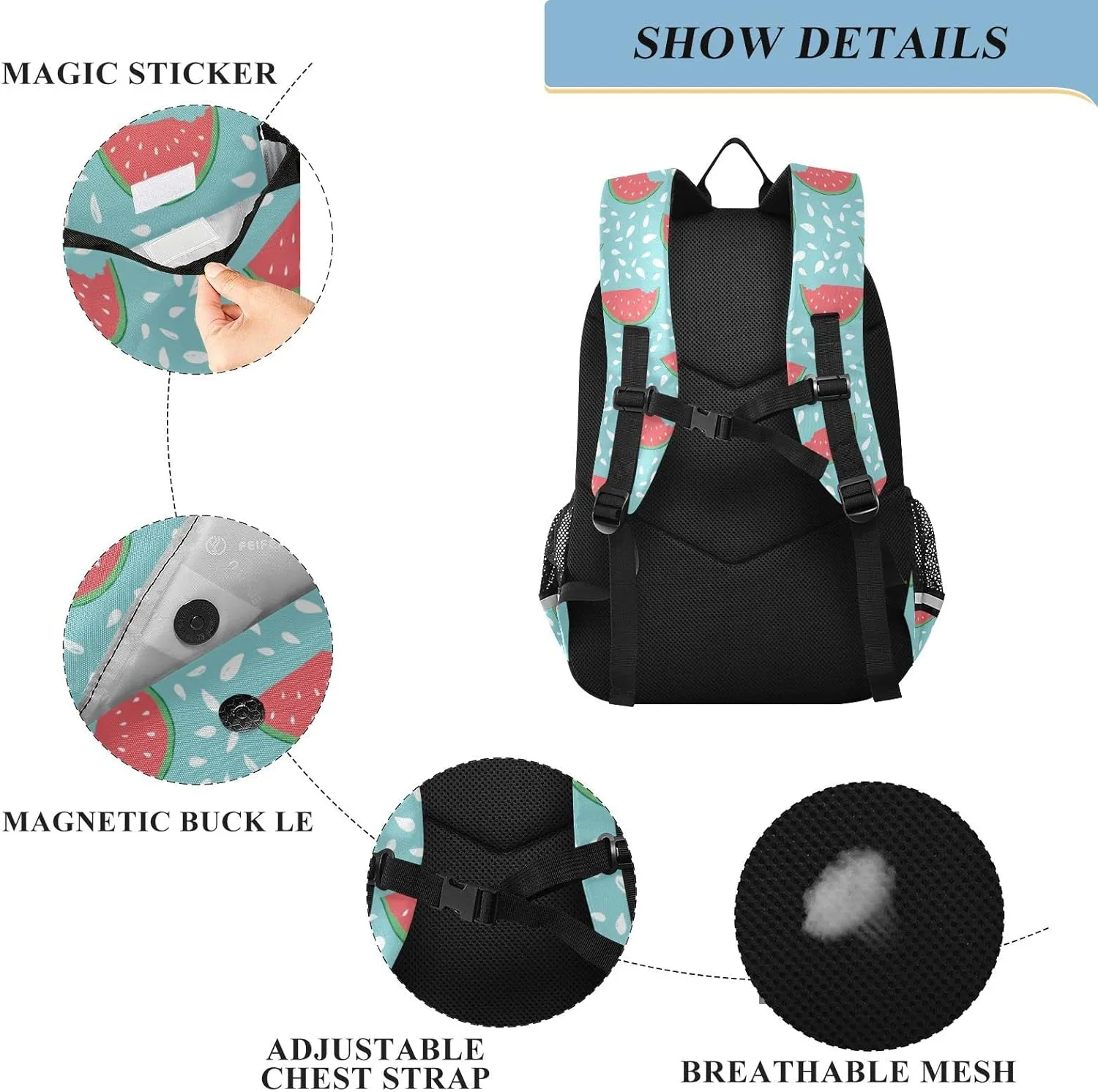 ALAZA Watermelon Hand Drawn Casual Daypacks Outdoor Backpack