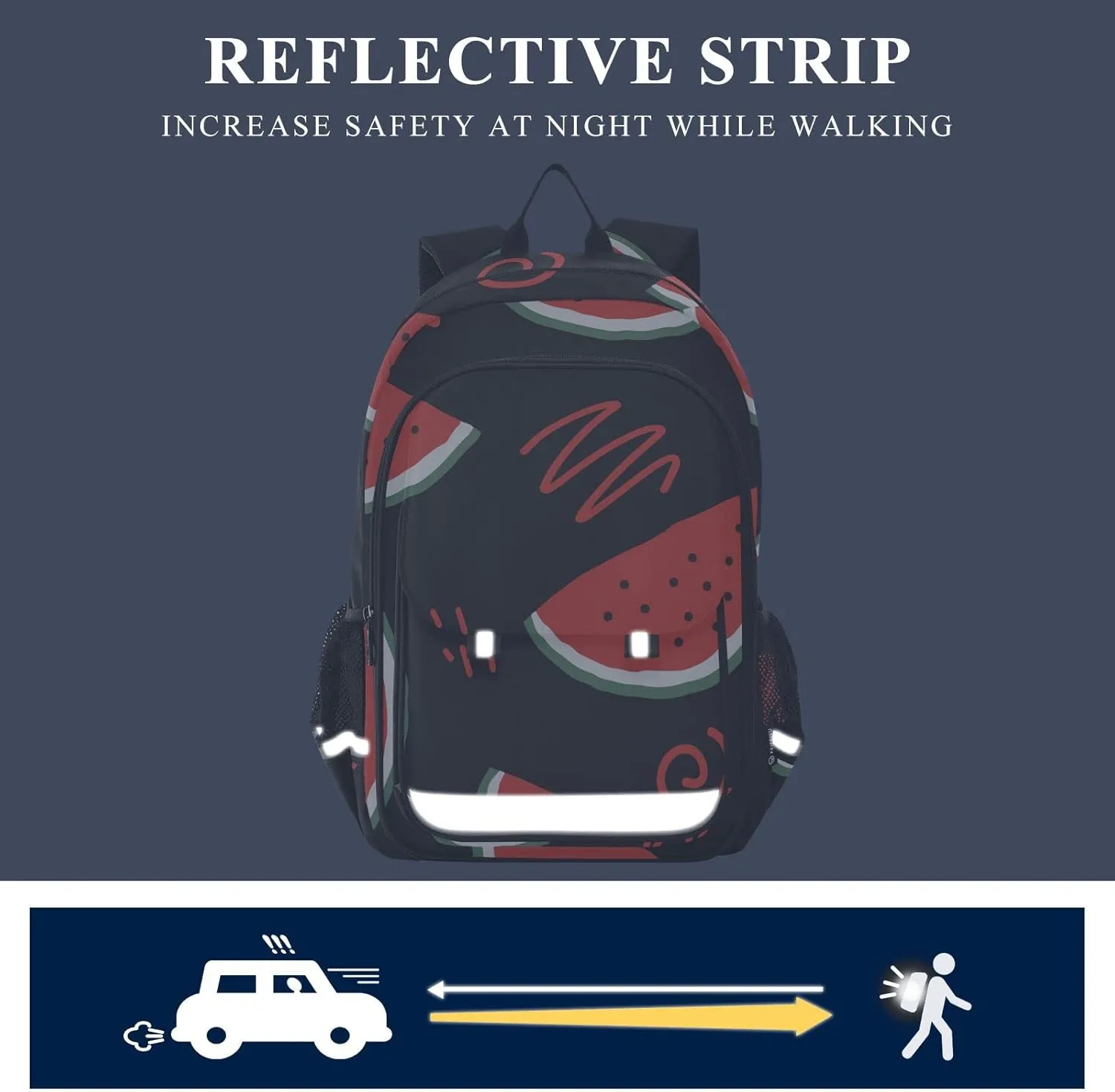 ALAZA Watermelon Slices and Doodles Casual Daypacks Bookbag Bag