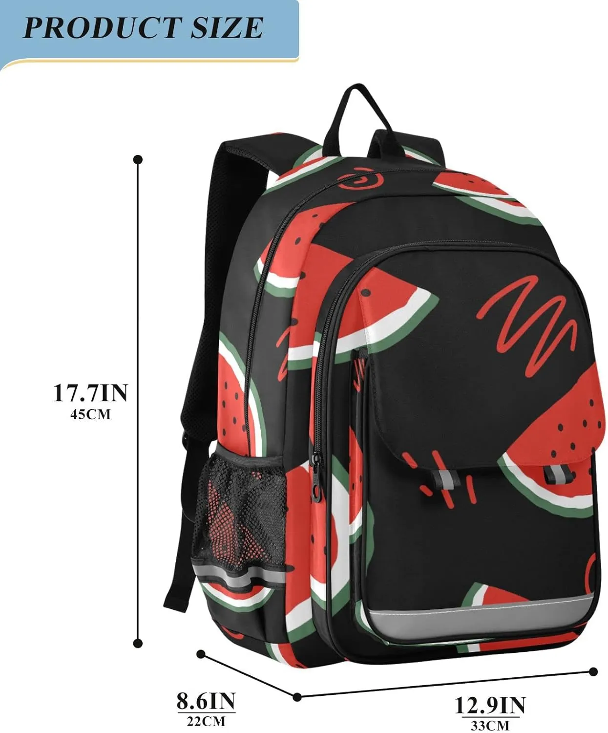 ALAZA Watermelon Slices and Doodles Casual Daypacks Bookbag Bag
