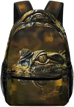 Alligator Head And Eyes Above Water Classical Basic Travel Backpack Casual Shoulder Bag for Work Book Shopping University