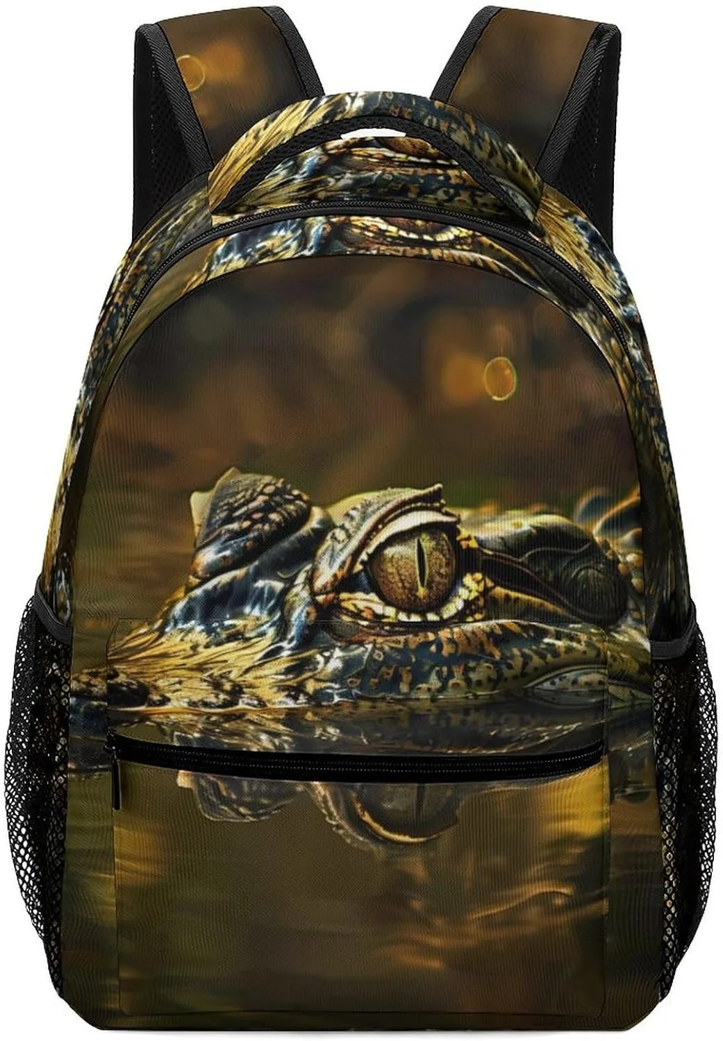 Alligator Head And Eyes Above Water Classical Basic Travel Backpack Casual Shoulder Bag for Work Book Shopping University